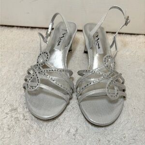 Nina Silver Shinny Heels